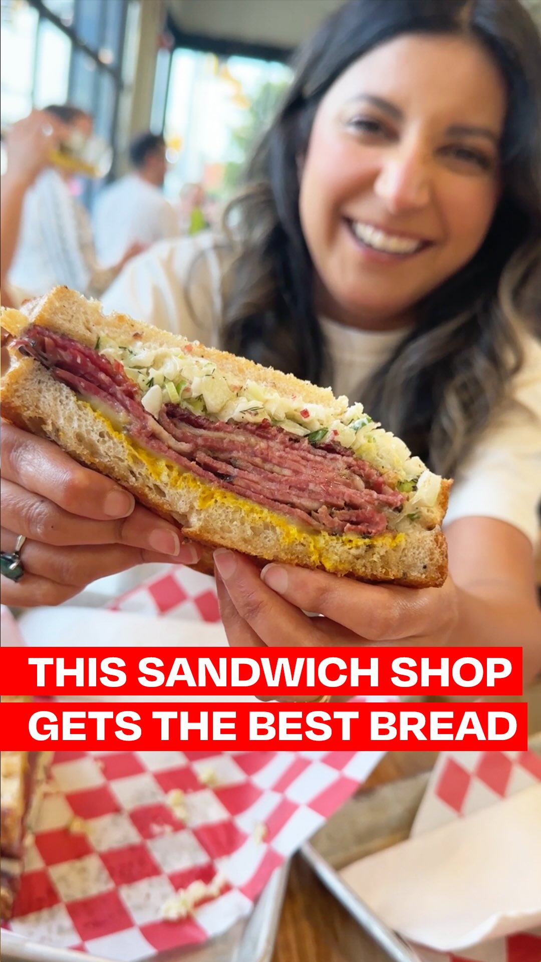Instagram post by @hennabakshi for Eater. Caption reads: Sammy’s knows a good sandwich because it knows....
