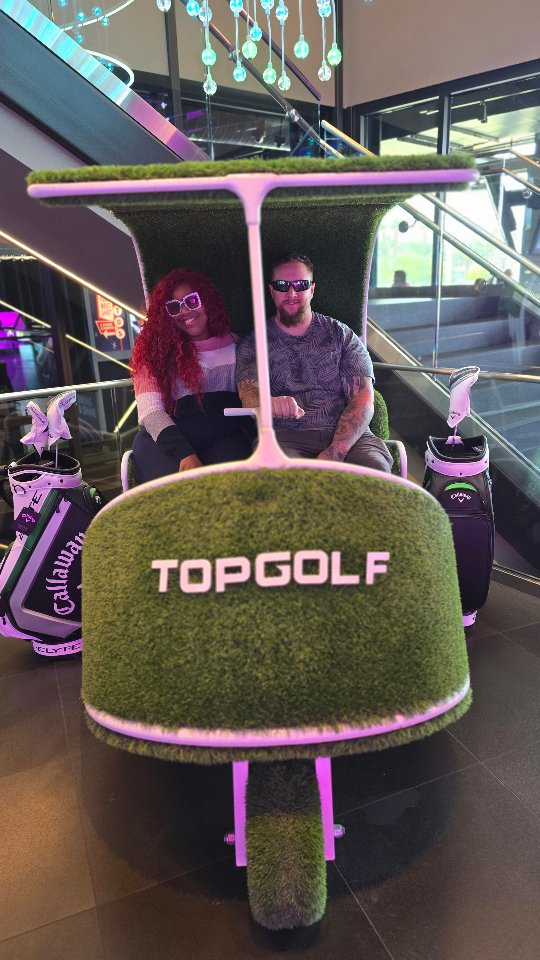 Instagram post by @lasvegastips for Topgolf. Caption reads: [...] 🏈

Spend this football season....