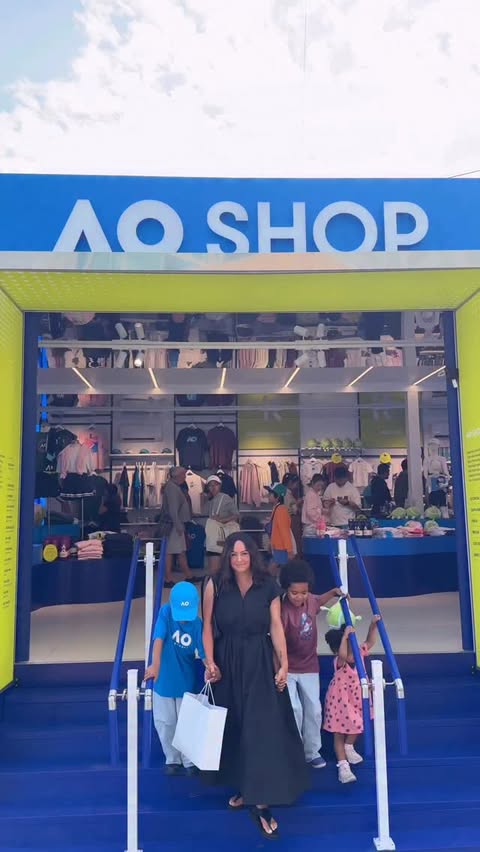 Instagram post by @justamelbournemama for Australian Open. Caption reads: Perfect for shopping for official AO merchandise....