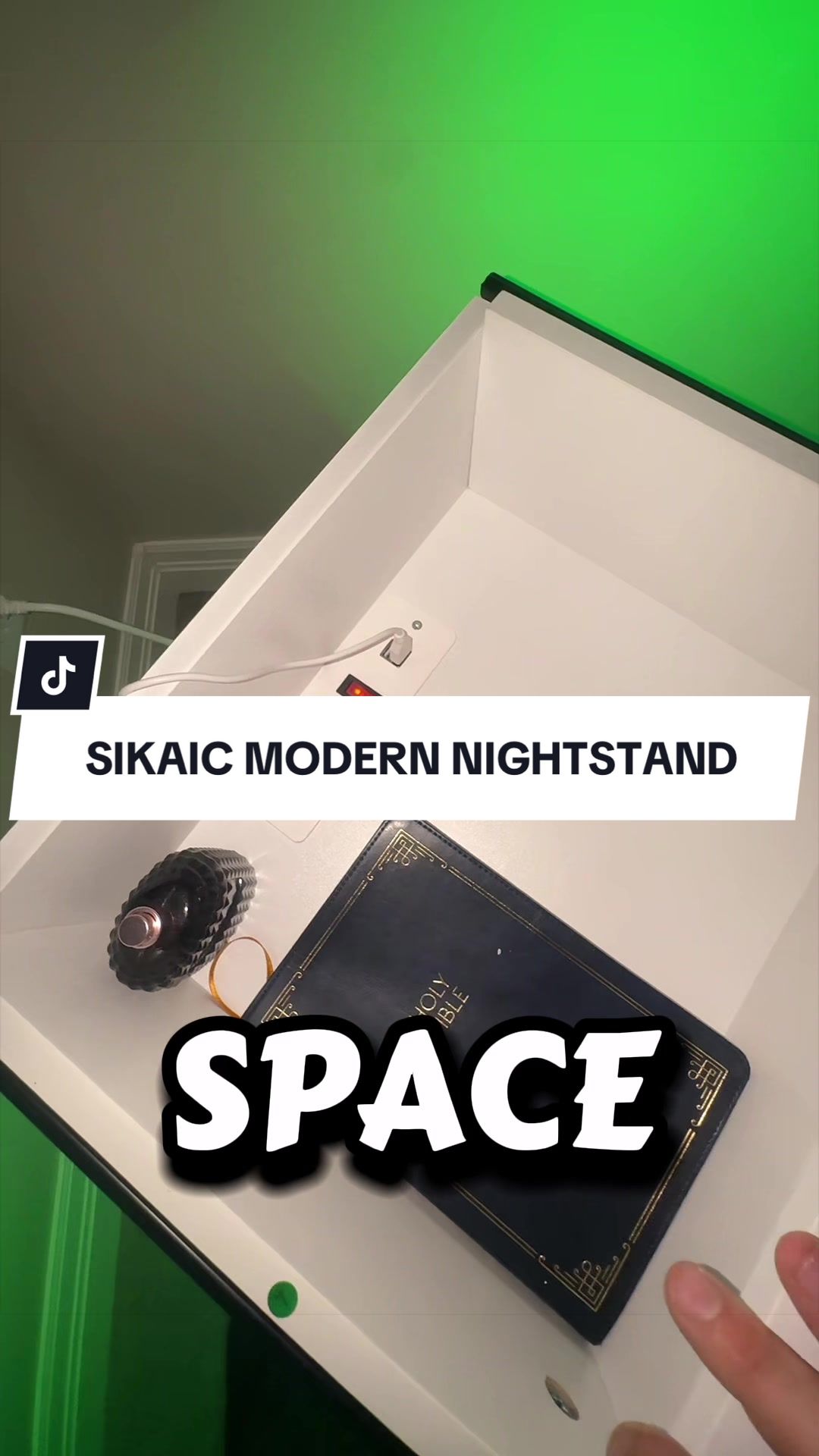 TikTok post by @tiktokshopkam for Sikaic. Caption reads: [...] #modernnightstand #rgbnightstand....