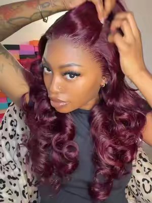 TikTok post by @kallmelanaaa for Pizazz Hair. Caption reads: So hard to find this type of red 😍 @Pizazz Hair....