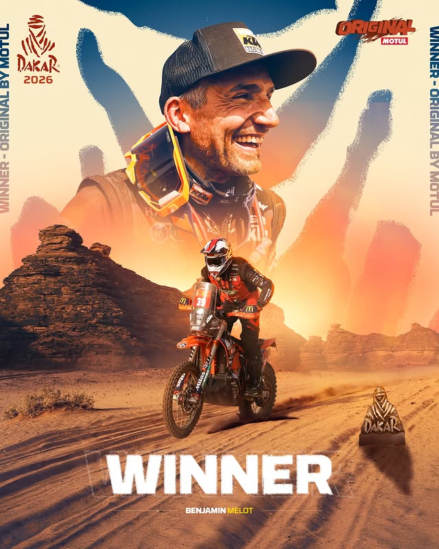 Instagram post by @benjimelot for Motul. Caption reads: [...] 🏆 Benjamin Melot claims the....