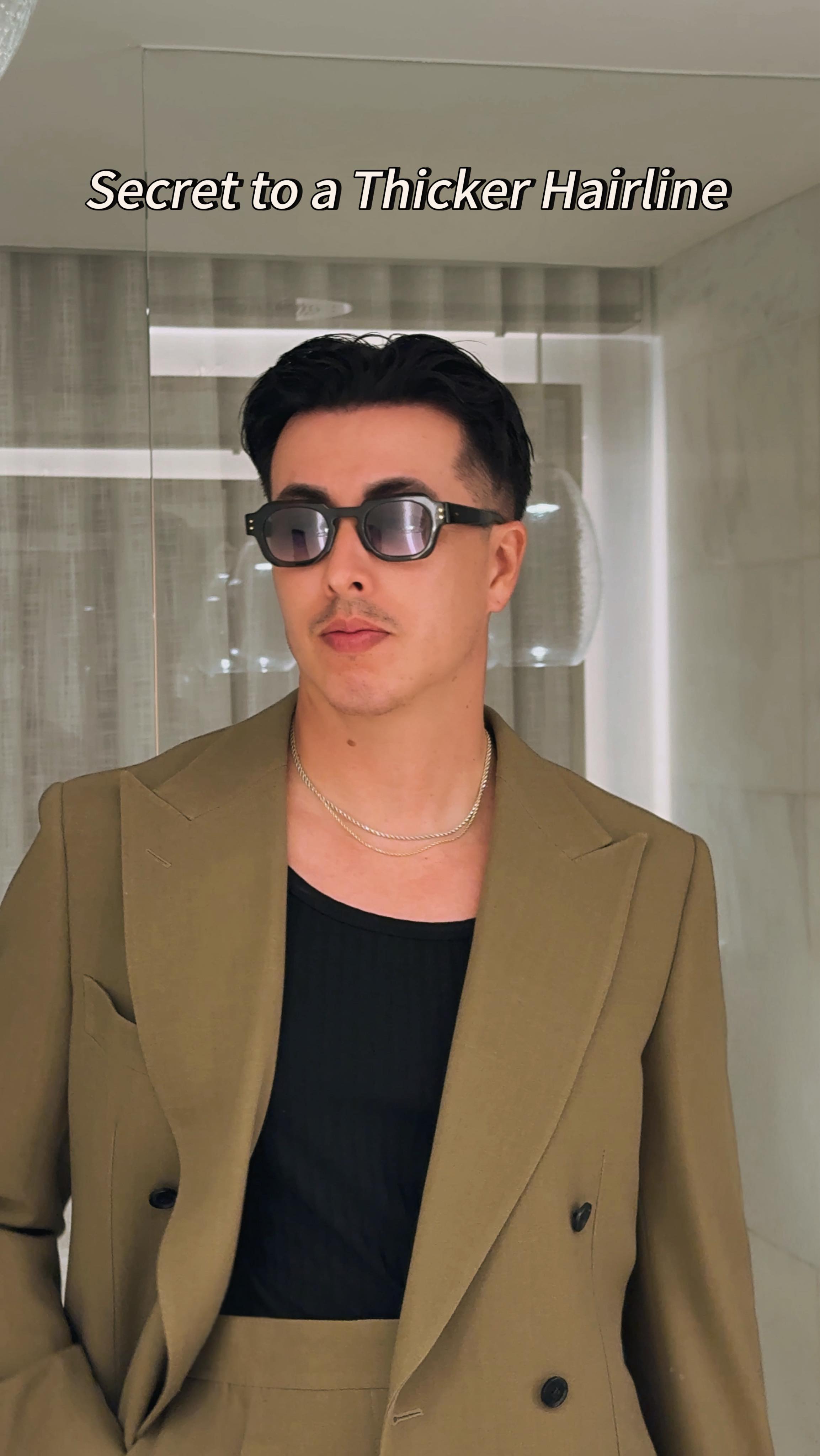 Instagram post by @blakescott for Toppik. Caption reads: 4 Grooming final touches. @toppik to me is the....