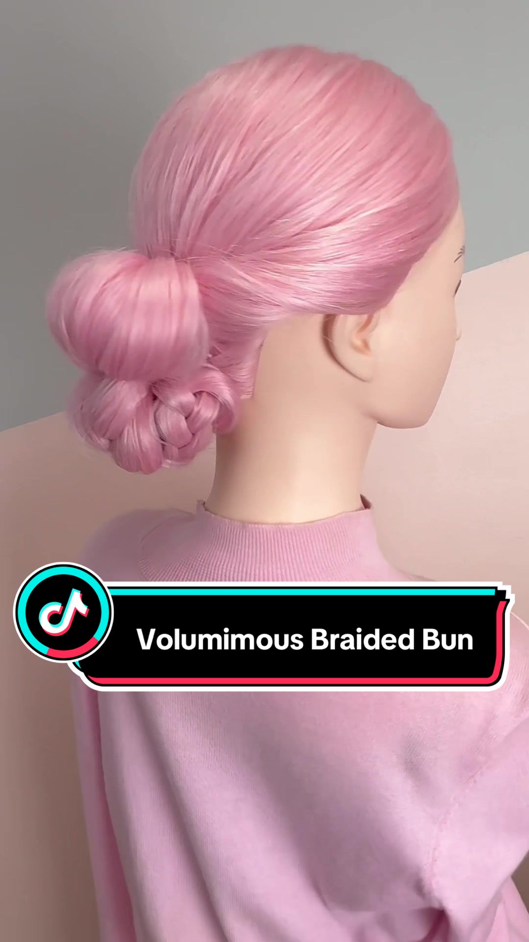 TikTok post by @sarahpotempahair for Beachwaver. Caption reads: Watch to learn how to add volume in a braided bun!....