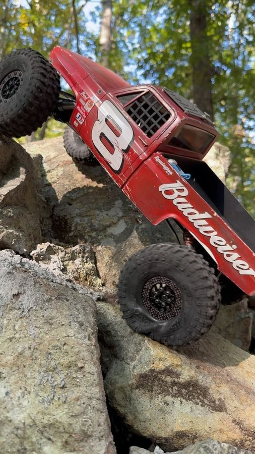 Instagram post by @trx_4_crawler for Budweiser. Caption reads: Can I be sponsored by @budweiser now? 😂 dale jr....