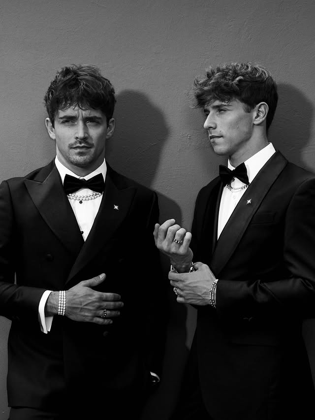 Instagram post by @arthur_leclerc for APM Monaco. Caption reads: Suiting up @apmmonaco #apmmonaco.