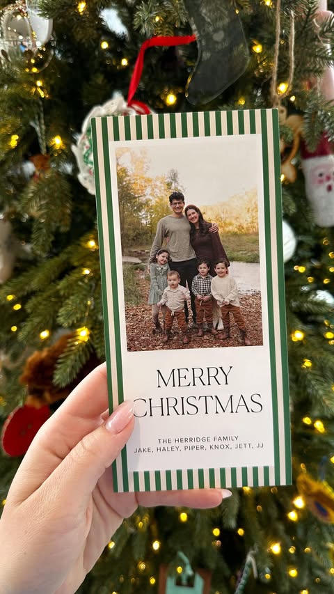 Instagram post by @hayherridge for Artifact Uprising. Caption reads: Six years of Christmas cards with....