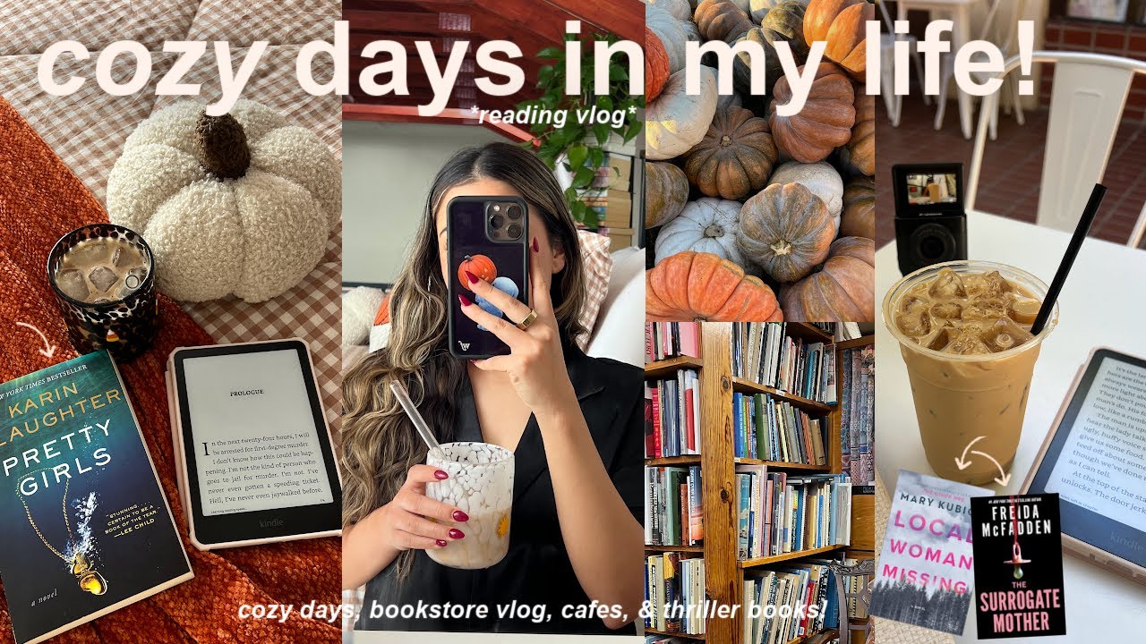 YouTube post by @KarlaEspinosa for ana luisa. Caption reads: cozy *FALL* reading vlog!🍂🎃slow days, bookstore....