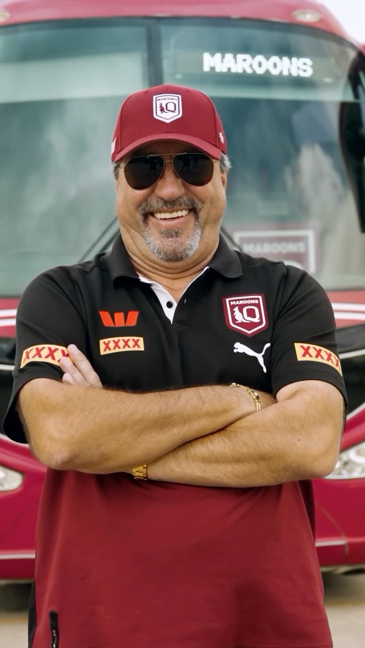 Instagram post by @qldmaroons for Shell. Caption reads: He’s not just the driver — he’s part of the team!....