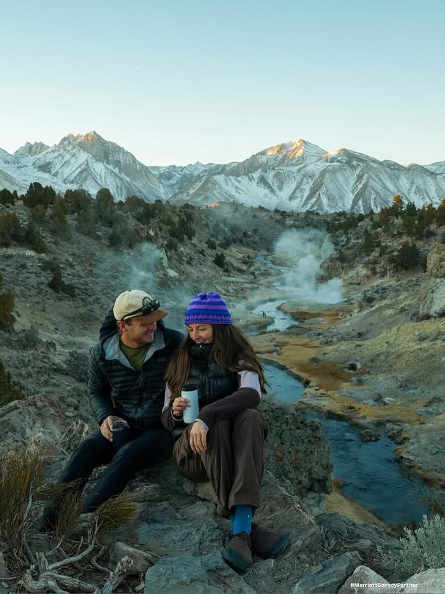 Instagram post by @the_adventureaddicts for Marriott Bonvoy. Caption reads: a ski trip to mammoth 🏔️⛷️🎿❄️👇🏼 #ad

We got to....