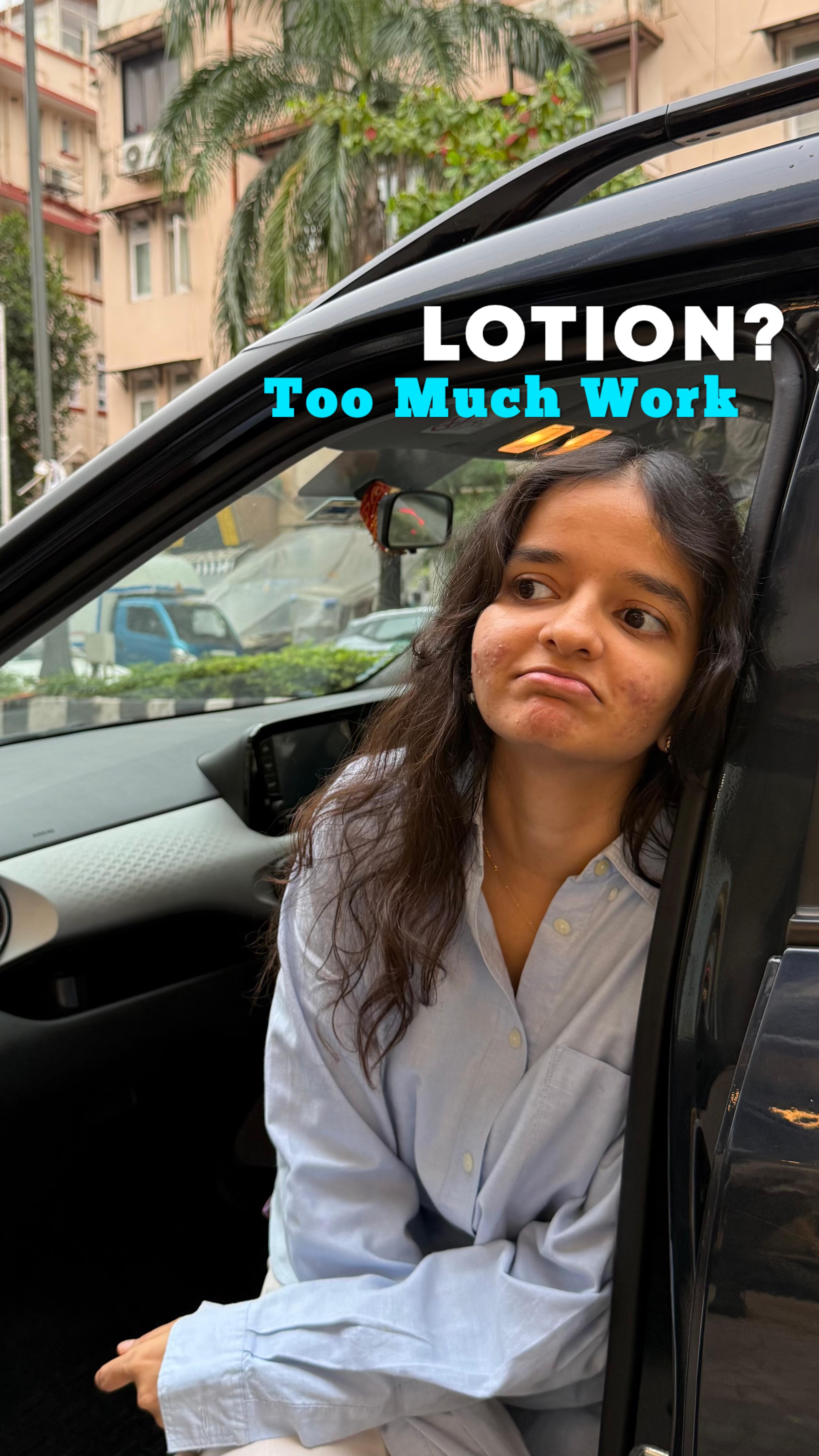 Instagram post by @dumpdiyaa for Dove India. Caption reads: If skipping lotion is wrong, I don’t wanna be....