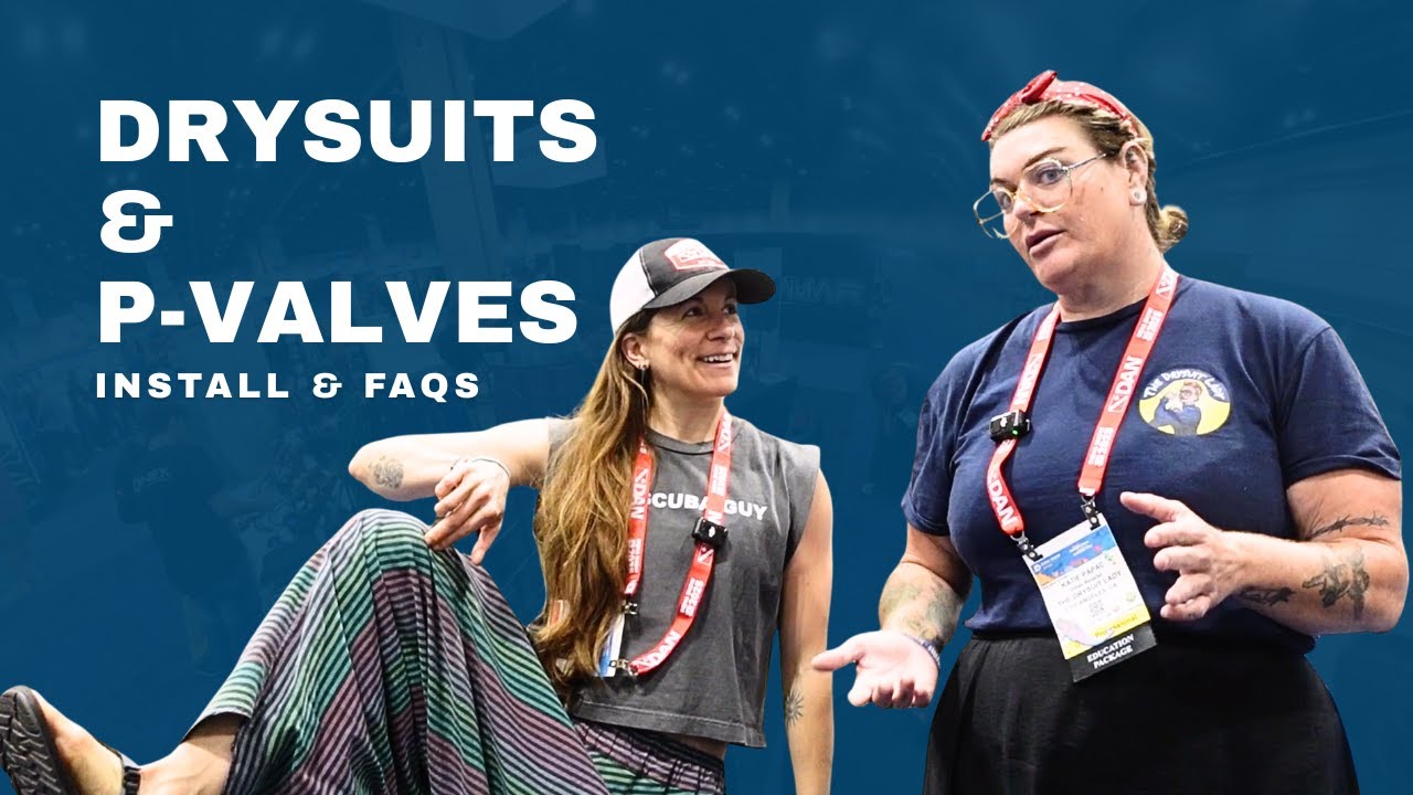 YouTube post by @AzulUnlimited for GOODONYA Organic. Caption reads: Drysuit p-valves and frequently asked questions....