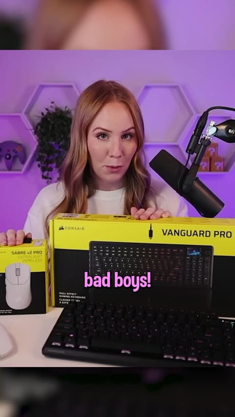 Instagram post by @nalopia for CORSAIR. Caption reads: [...] Pro 96 & Sabre V2 Pro Ultralight 🤤 @corsair....