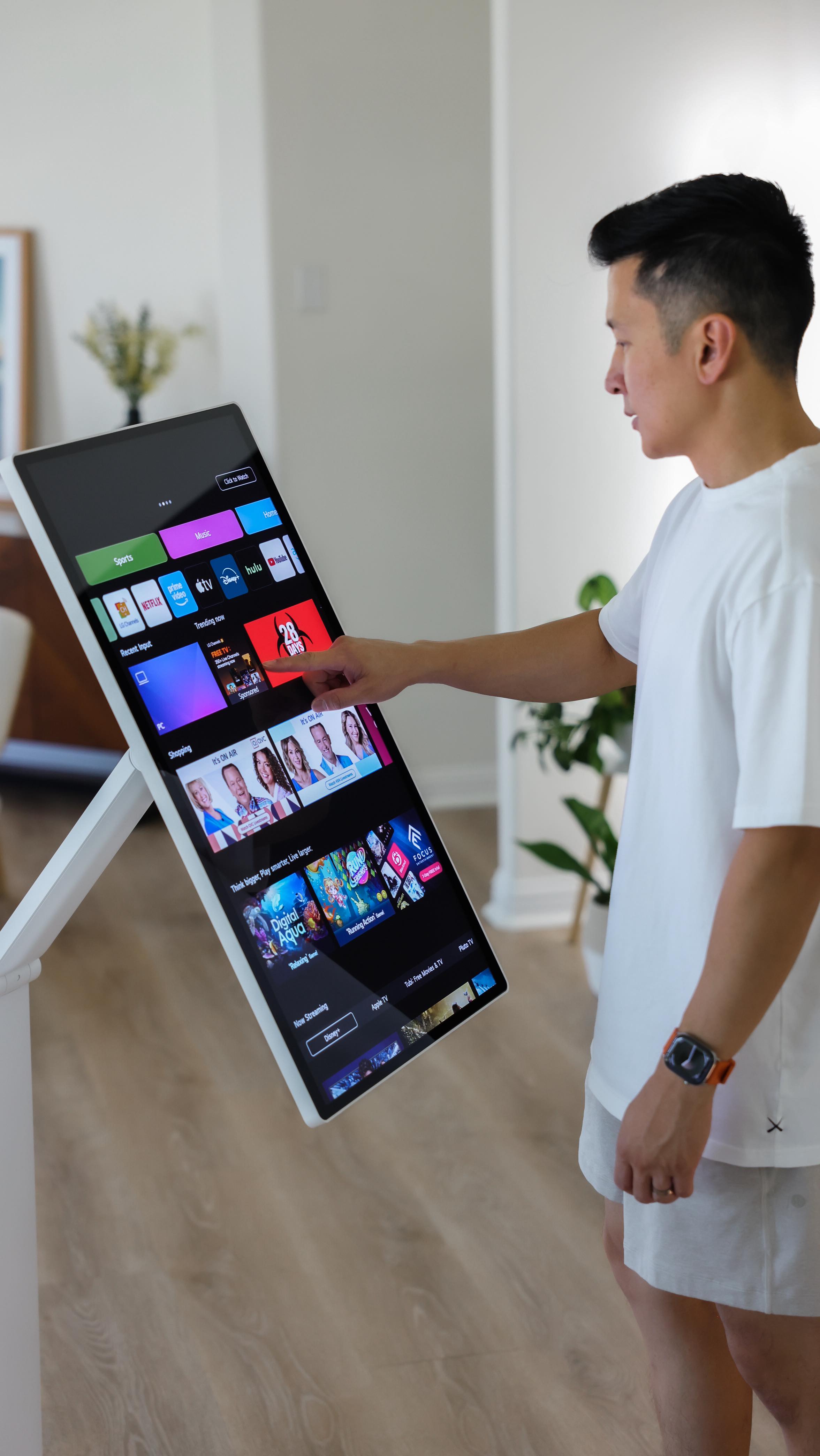 Instagram post by @nvzion for LG USA. Caption reads: How cool is the LG Smart Monitor Swing?

It’s got....