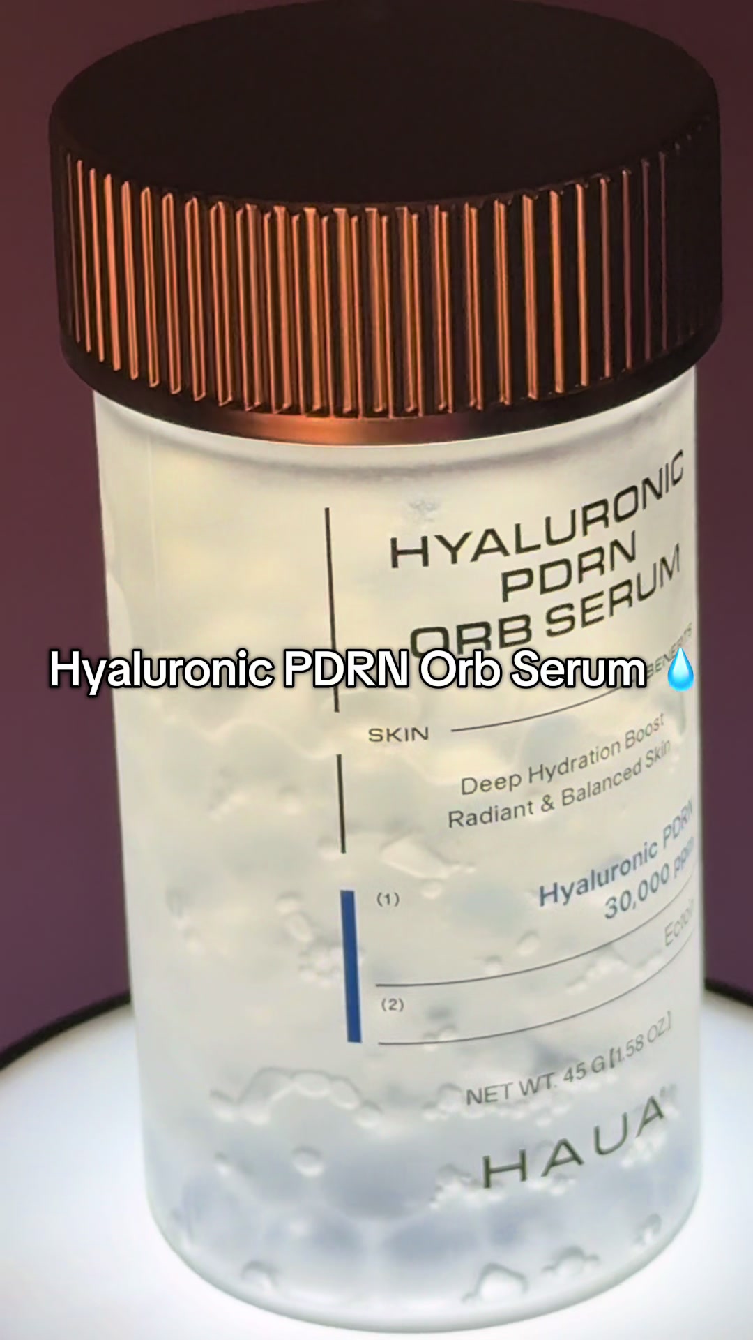 TikTok post by @poph.par for HAUA. Caption reads: ✨hydration & glow✨ @HAUA available 👉 @HEMEKO....