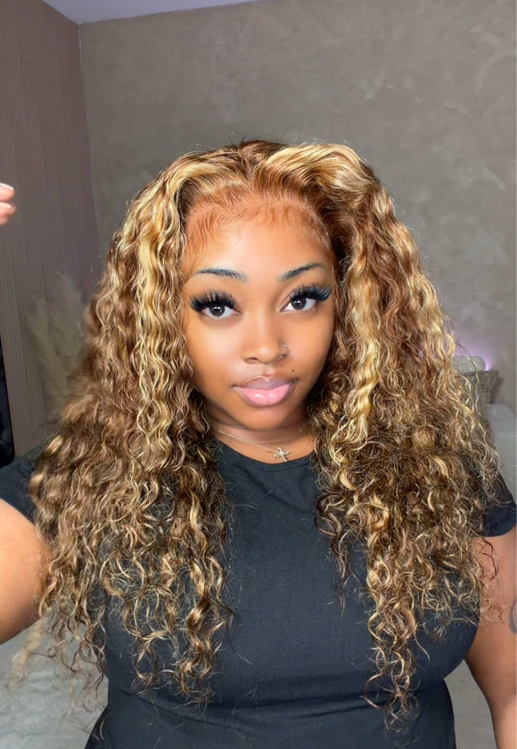TikTok post by @stylisttraceyshenise for Ashimary Hair. Caption reads: [...] Water Wave 13x6 Frontal Wig @Ashimary Hair....
