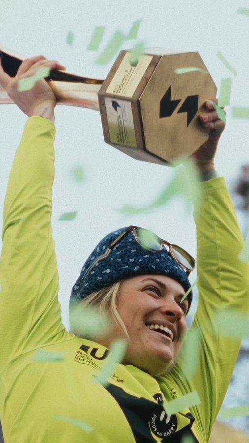 Instagram post by @uci_mtbworldseries for WHOOP. Caption reads: Champions always find a way! 👑 An incredible....