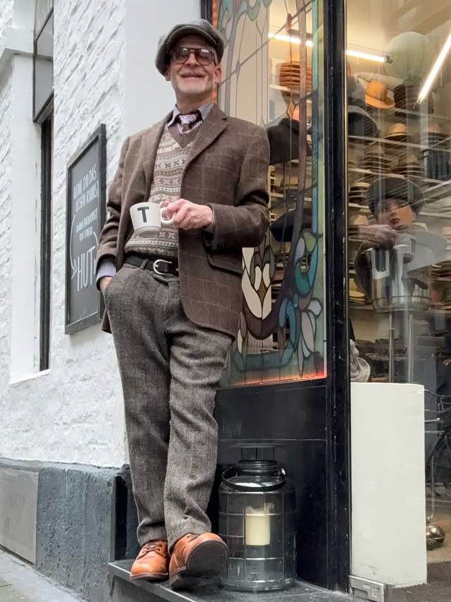 Instagram post by @von_klueber for Red Wing Heritage. Caption reads: Cheating my Denim with Tweed 👖👞☕️....
