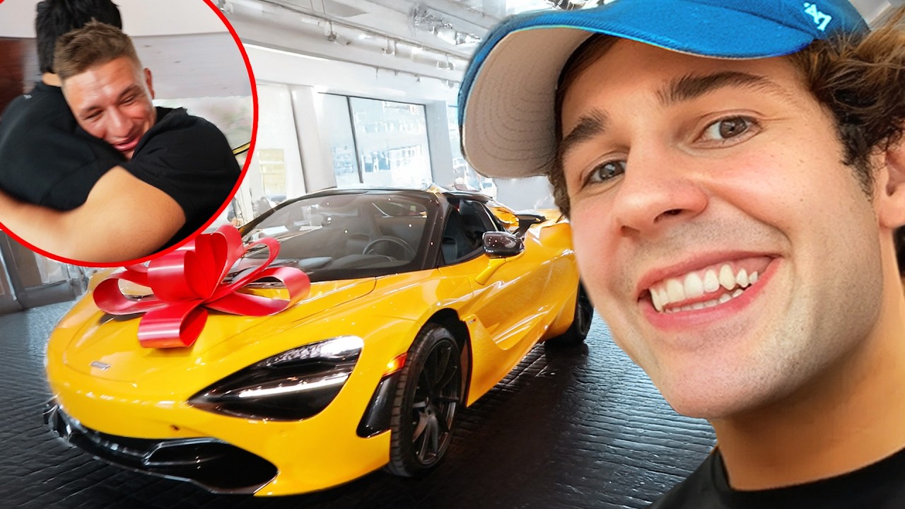 YouTube post by @DavidDobrik for YoungLA. Caption reads: [...] Sponsored by PrizePicks. Thank you YoungLA....