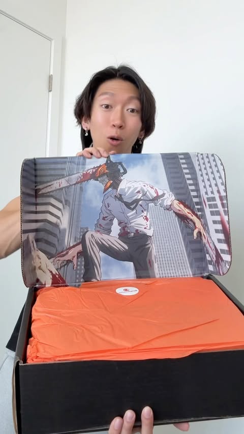 Instagram post by @jeffery_zang for Crunchyroll. Caption reads: [...] this Chainsaw Man Collection from the....