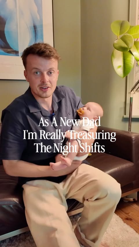 Instagram post by @alexhobern for John Lewis & Partners. Caption reads: ad Staying up with a newborn is SO much easier....