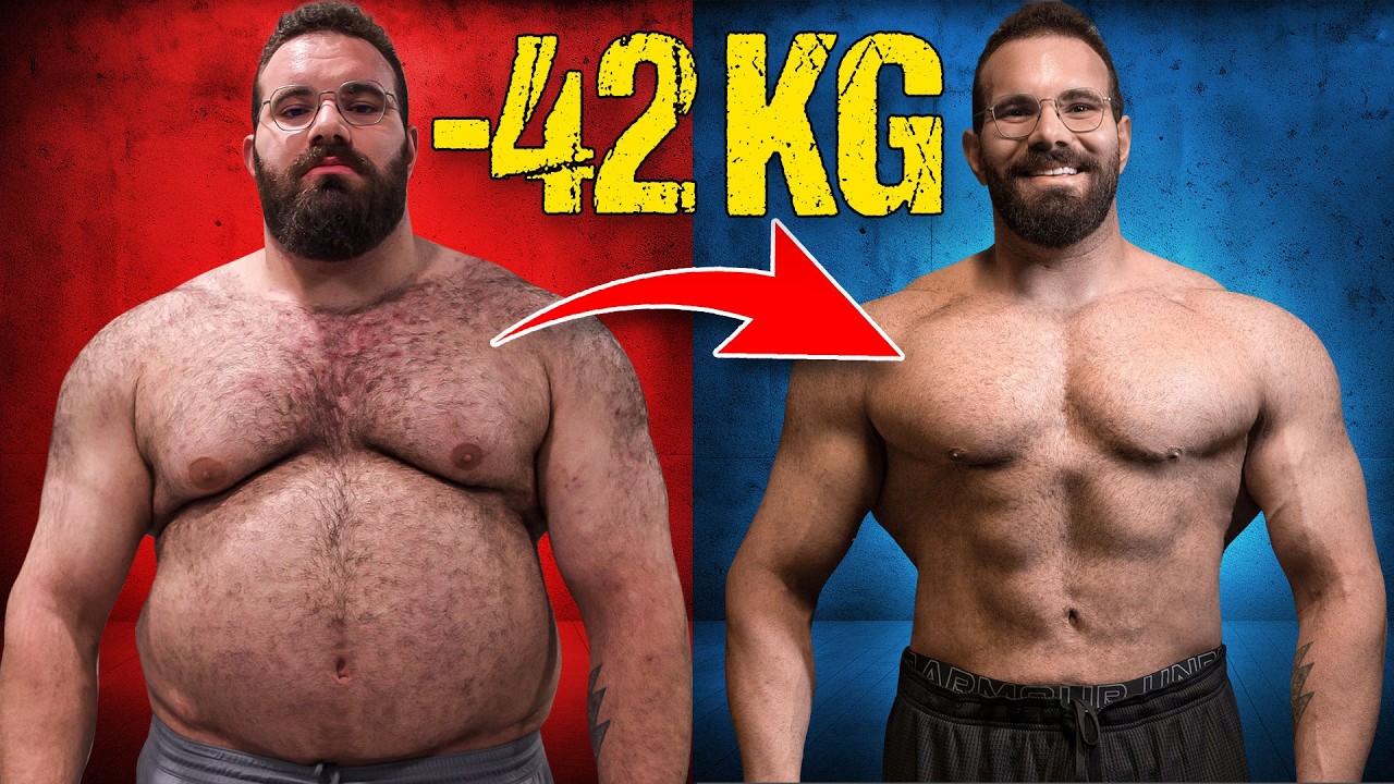 YouTube post by @TunaTavus for hepsiburada. Caption reads: How I Lost 42 kg? 90 Days Transformation!.