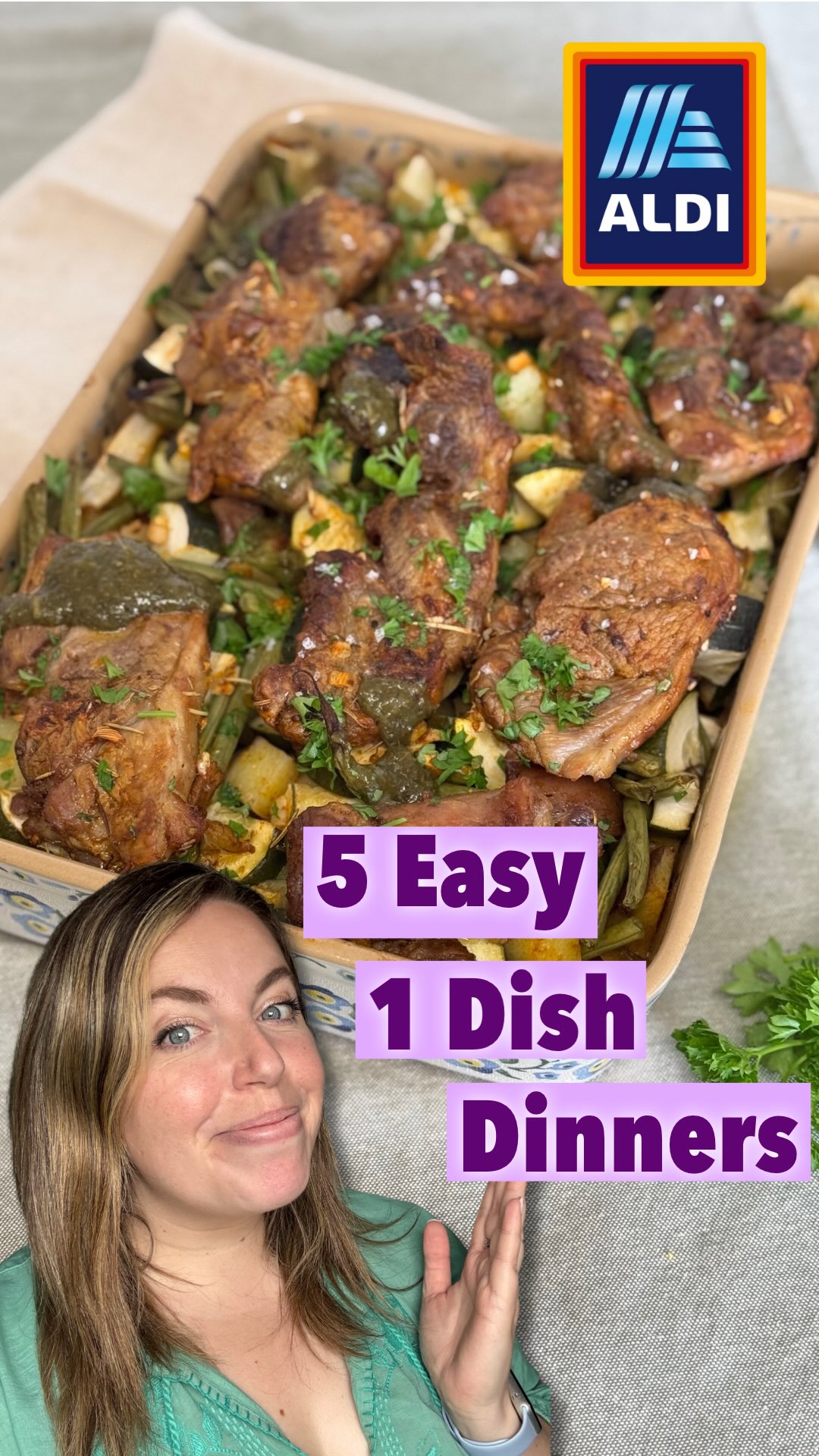Instagram post by @irishbudgeting for Aldi. Caption reads: 5 Easy one dish dinners!

Lets face it we’re all....
