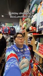 Instagram post by @thaddybears for Boxlunch. Caption reads: Holiday shopping at BoxLunch is nice!....