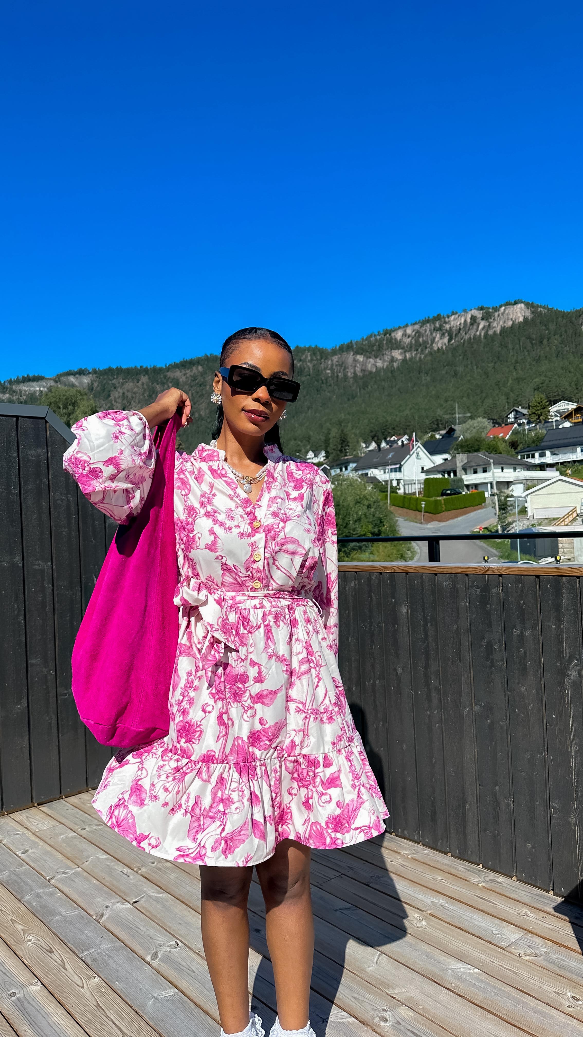 Instagram post by @iamkaluma for Björn Borg. Caption reads: Pink just gets me 🌸🩷 @chicwish 

#summerdress....