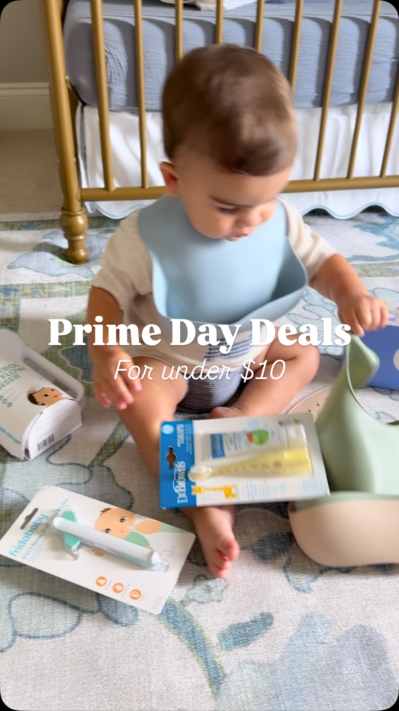 Instagram post by @lezliebrooks for Frida Baby. Caption reads: @amazon Prime Day steals for under $10?! Add to....