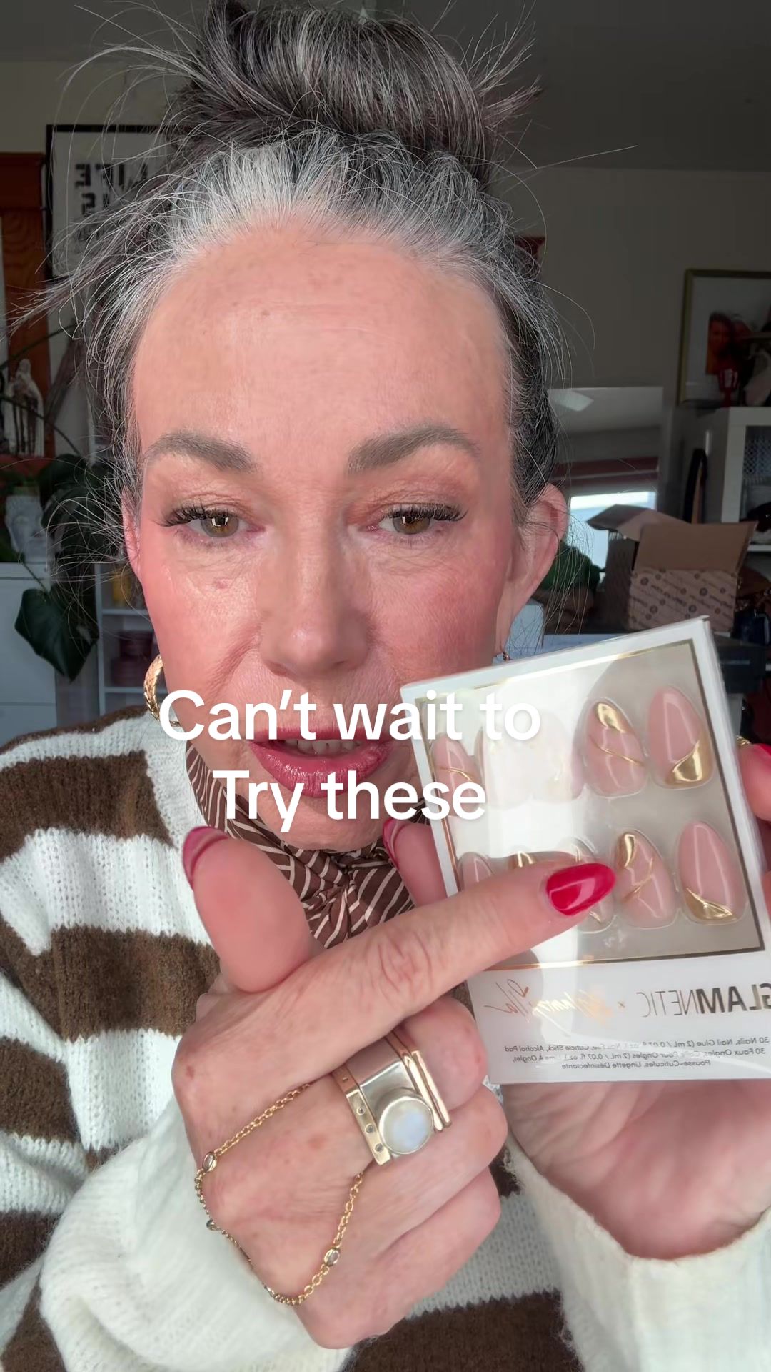 TikTok post by @aestheticaleestyled for Glamnetic. Caption reads: @Glamnetic @GLAMZILLA can’t wait to give these a....