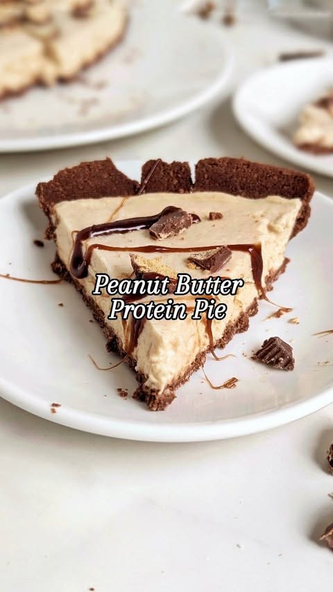 Instagram post by @hayls.kitchen for The Chalkboard Mag. Caption reads: Nothing better than a protein Peanut Butter Pie....