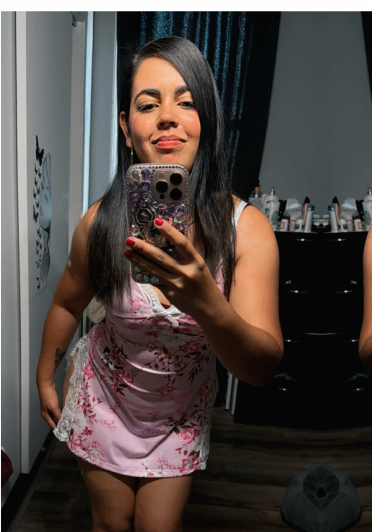 TikTok post by @jazmin_0561 for ChicMe. Caption reads: @chicme.us  👈🏼  #sleepwear #nightwear #fypシ....