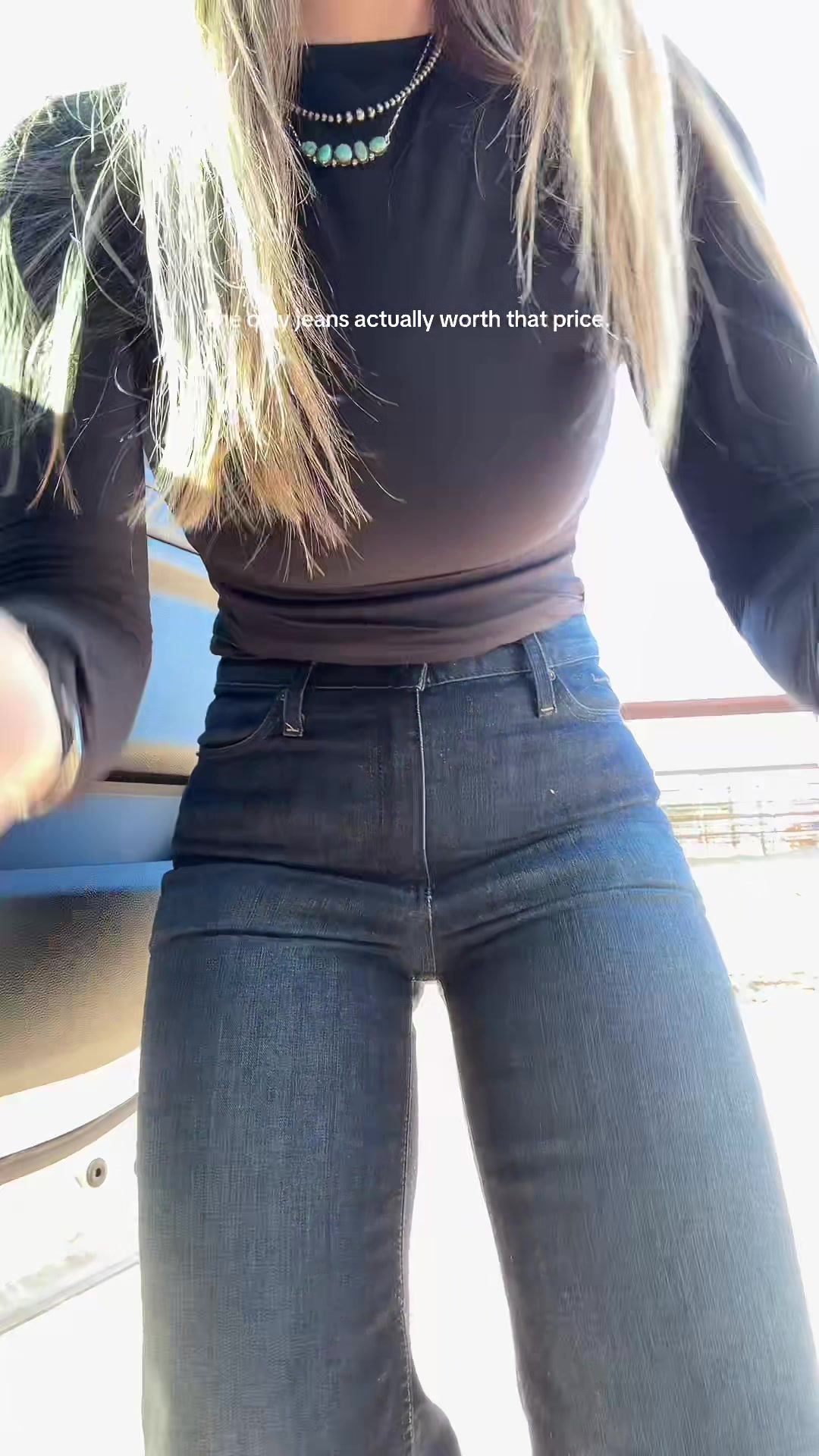 TikTok post by @madittsfashion for Boot Barn. Caption reads: The fit >>> #jeans #tiktokshopcreatorpicks....