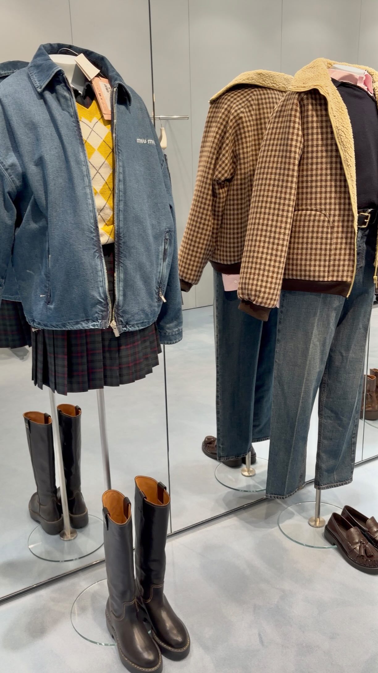 Instagram post by @madisonavenuespy for Mytheresa. Caption reads: Miu Miu is up to 50% off on @mytheresa.com . No....