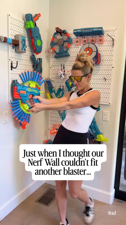 Instagram post by @k.raycollective for Hasbro. Caption reads: [...] #giftsforboys #besttoys @nerf @hasbro.