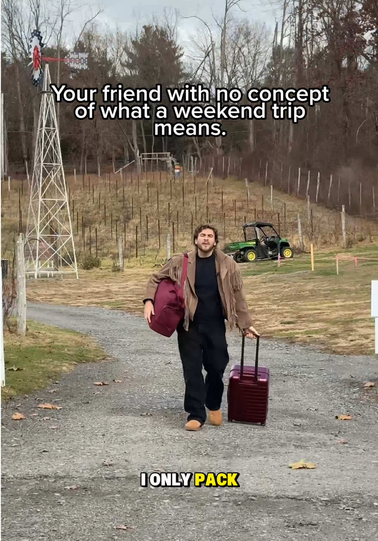 TikTok post by @bequietjoe for Away. Caption reads: #AwayPartner Am I getting Away more or getting....