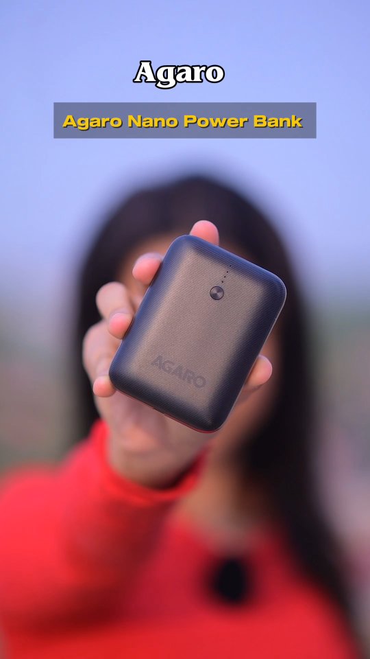 Instagram post by @dream_girl_dory for AGARO Lifestyle. Caption reads: Agaro Nano Power Bank 🔋 . . . @theagaro_lifestyle....