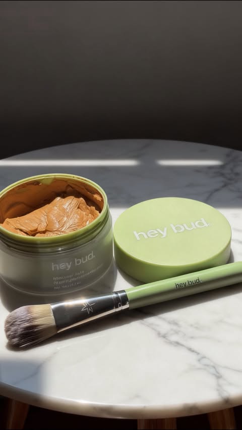 Instagram post by @itsmarionsuarez for Hey Bud Skincare. Caption reads: [...] ritual, beautiful results. 💚....