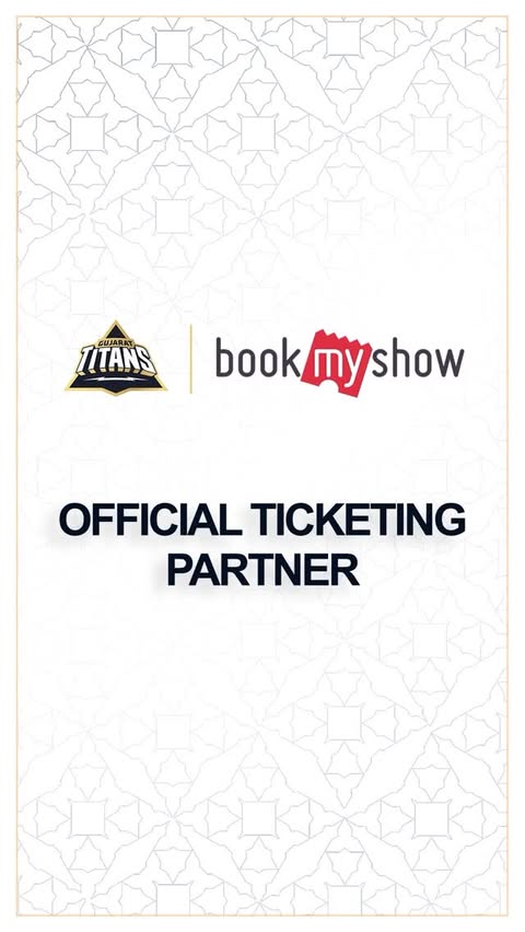 Instagram post by @gujarat_titans for BookMyShow. Caption reads: [...] are sorted! 😍 Proud to associate with....