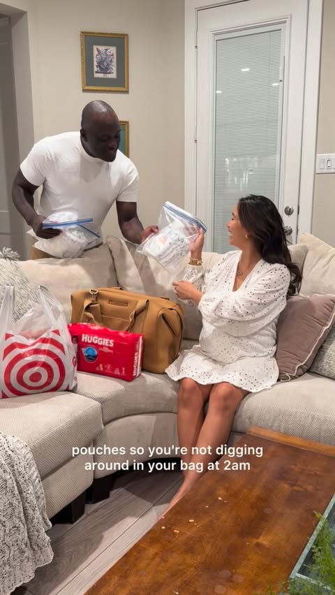 Instagram post by @nika.diwa for Huggies. Caption reads: #ad Getting ready for those first nights with a....