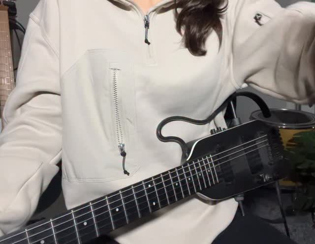 Instagram post by @thegirlwithredguitar for DonnerMusic. Caption reads: Using Hush X Pro from @donnermusic_official 
Link....