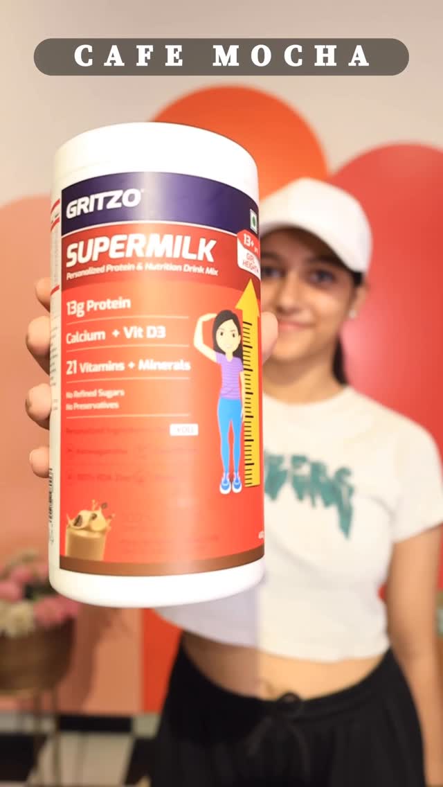 Instagram post by @_tanu.jha_ for GRITZO. Caption reads: I always wanted to try coffee, but Mom kept....