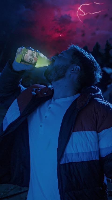 Instagram post by @calebnatale for Gatorade. Caption reads: Quench your thirst by turning that Gatorade bottle....