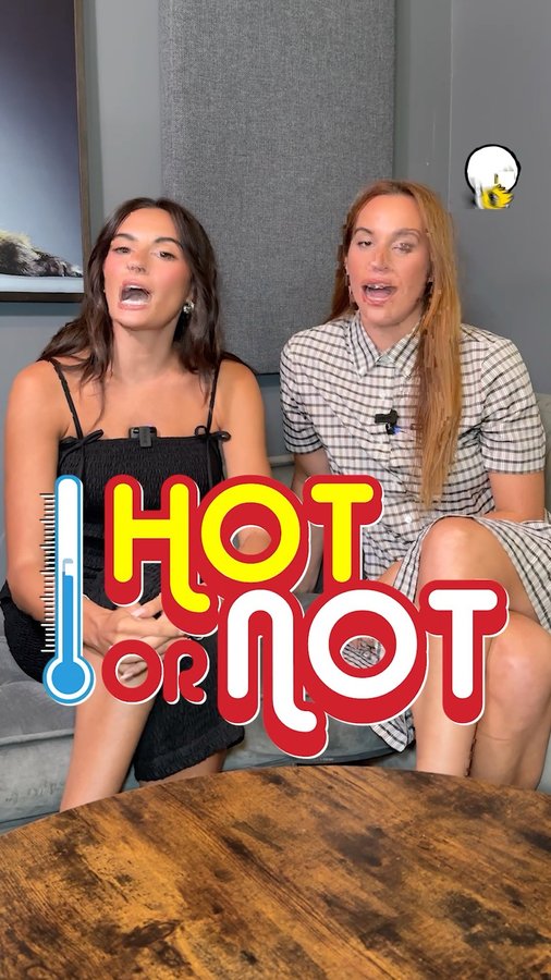 Instagram post by @giggly.squad for First We Feast. Caption reads: is it #HotorNot? 🔥🧊 @paige_desorbo and....