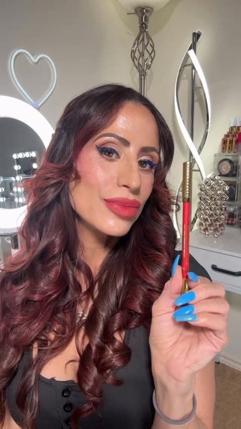 Instagram post by @makeupbysharonjoy for Christian Louboutin. Caption reads: Christian Louboutin’s
Glamliner Lip & Eye Contour....