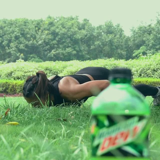 Instagram post by @anjalirawat_official_ for Mountain Dew. Caption reads: Thrill ko apna dost banao aur chill ka mazaa....