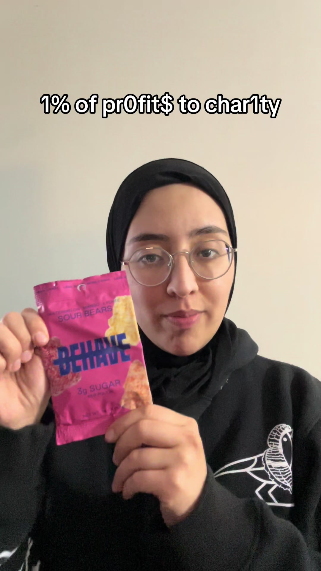 TikTok post by @emanandmoreeman for BEHAVE. Caption reads: @BEHAVE Candy checks all the right boxes so be....
