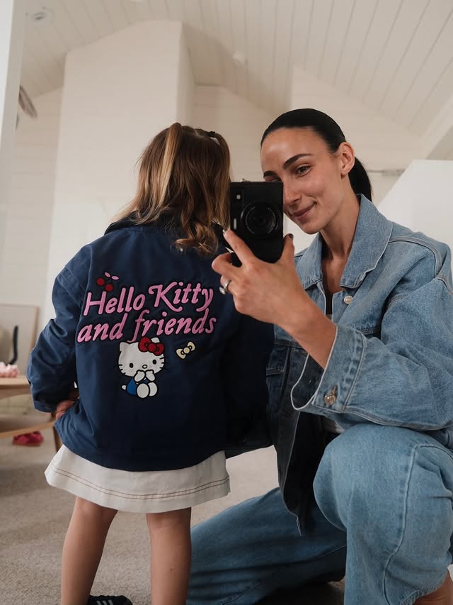 Instagram post by @tayla.broad for Cotton On. Caption reads: How cute is the @cottononkids x Hello Kitty &....