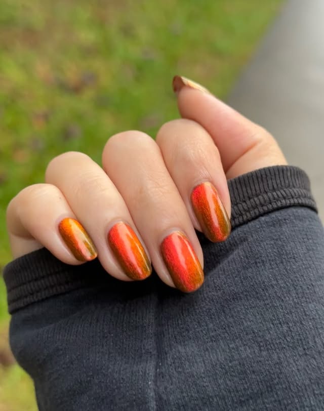 Instagram post by @natttynails for Caitlyn Minimalist. Caption reads: The sheer audacity of this polish to b so fkin....